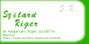 szilard riger business card